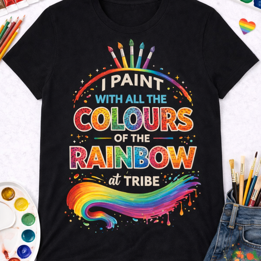 'Rainbow Paint" Tribe Art Graphic Tee