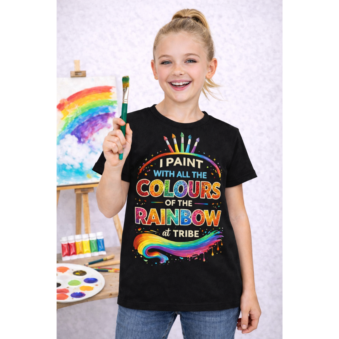 'Rainbow Paint" Tribe Art Graphic Tee